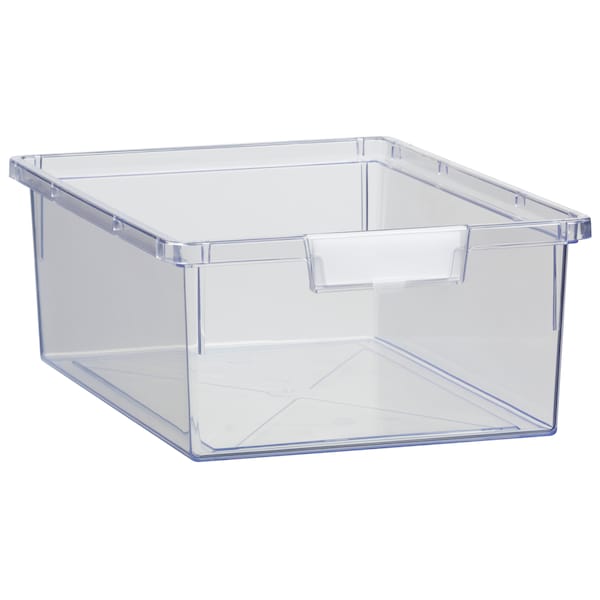 Bin, Tray, Tote, Clear, High Impact Polystyrene, 12.25 In W, 6 In H